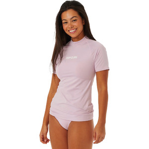 2023 Rip Curl Womens Classic Surf Short Sleeve Rash Vest 15HWRV - Lilac